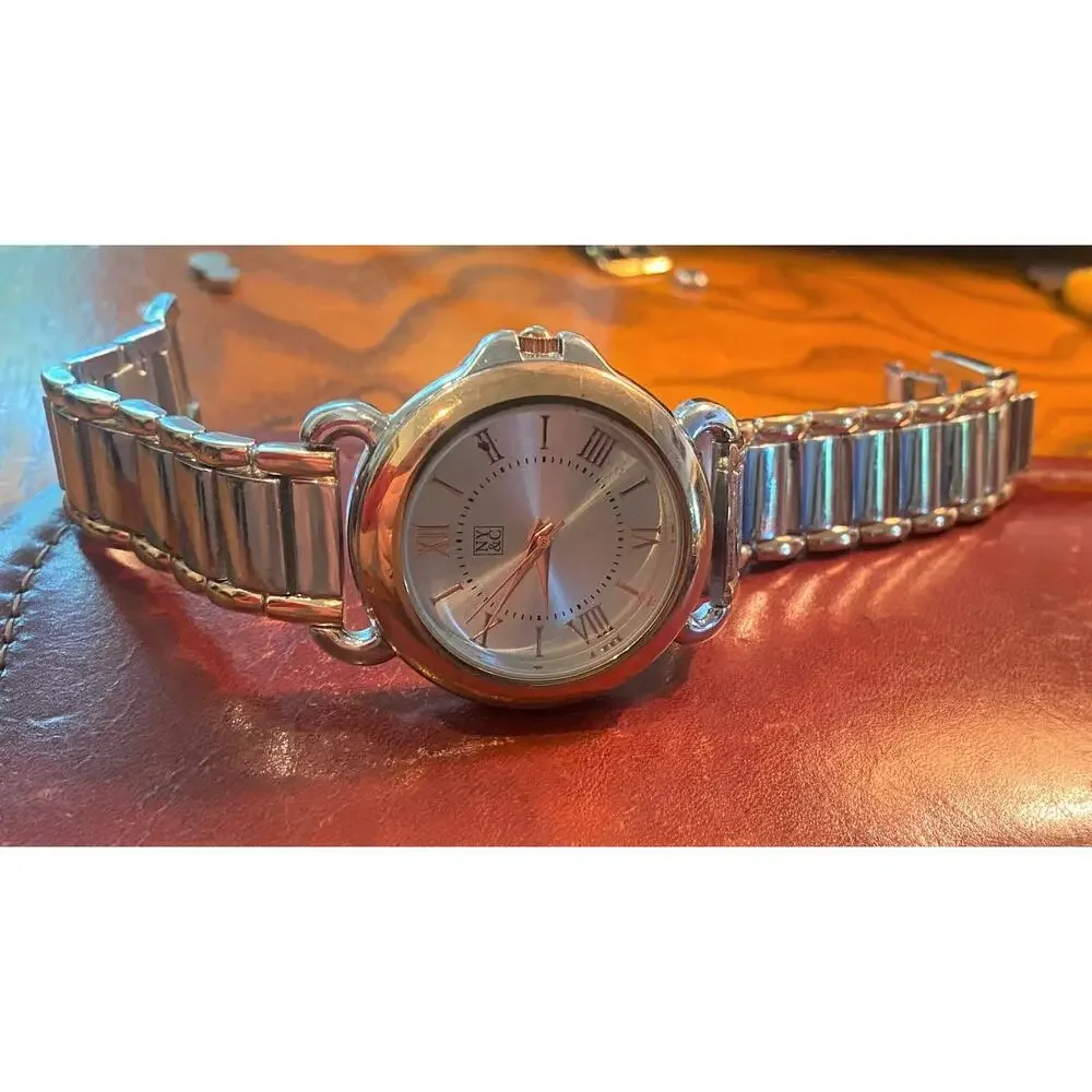 New York & Co Unisex Two Tone Watch, Bracelet Band
